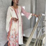 Premium Cotton Schiffli Work Kurti with Floral Printed Dupatta & Pant