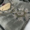 Beautiful Grey Tissue Fabric Kurti with Digital Print & Zardosi Work, Pant & Dupatta Set