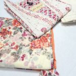 Premium Cotton Schiffli Work Kurti with Floral Printed Dupatta & Pant