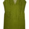 Olive Green Raw Silk Kurti with Zardosi Hand Work | Elegant Festive Wear by KanakRiti