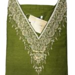Olive Green Raw Silk Kurti with Zardosi Hand Work | Elegant Festive Wear by KanakRiti