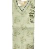 Light Pesta Green Linen Kurti with Kantha Stitch Work