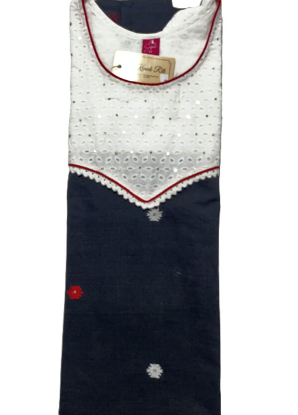 Black and White Cotton Jamdani One-Piece Dress/Gown