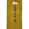 Mustard Yellow Silk Kurti Set with Hand-Painted Katha Work & Organza Dupatta