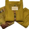 Mustard Yellow Silk Kurti Set with Hand-Painted Katha Work & Organza Dupatta