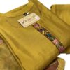 Mustard Yellow Silk Kurti Set with Hand-Painted Katha Work & Organza Dupatta