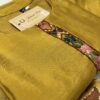 Mustard Yellow Silk Kurti Set with Hand-Painted Katha Work & Organza Dupatta