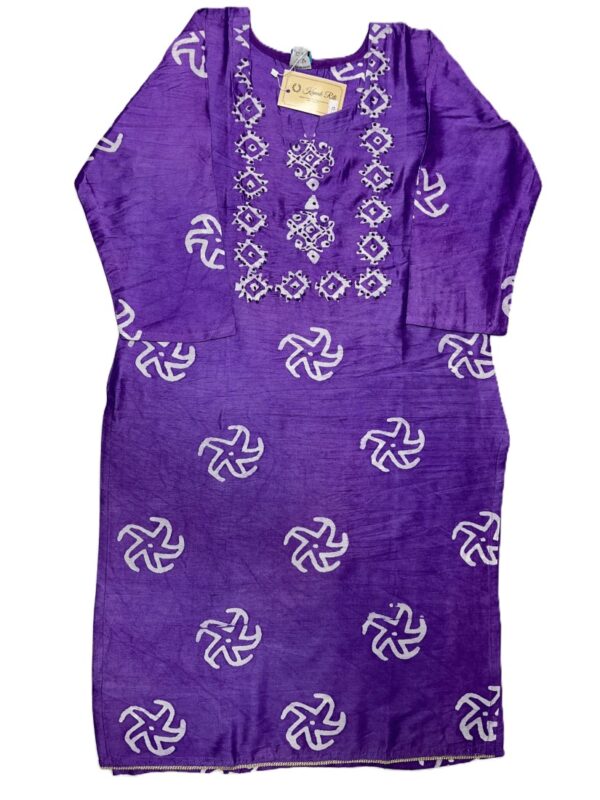 Violet Murshidabad Silk Kurti Set with Dupatta & Palazzo Pant