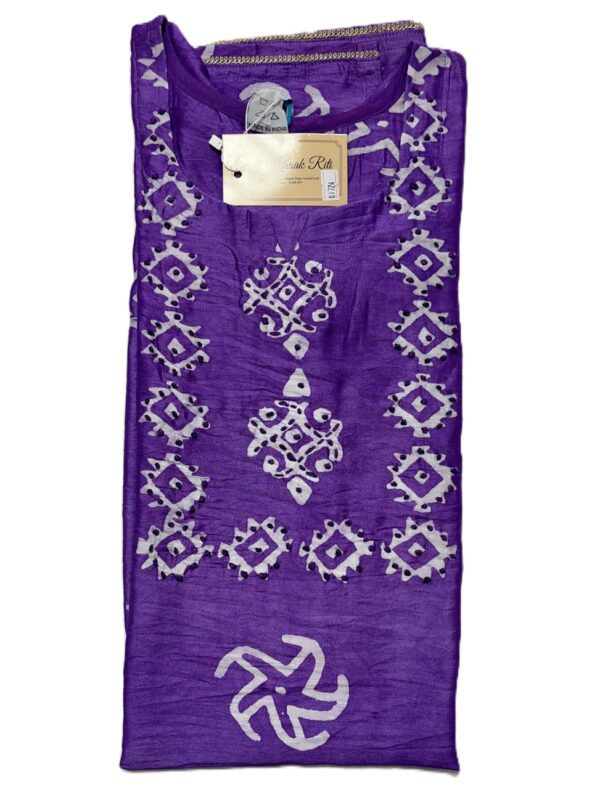 Violet Murshidabad Silk Kurti Set with Dupatta & Palazzo Pant