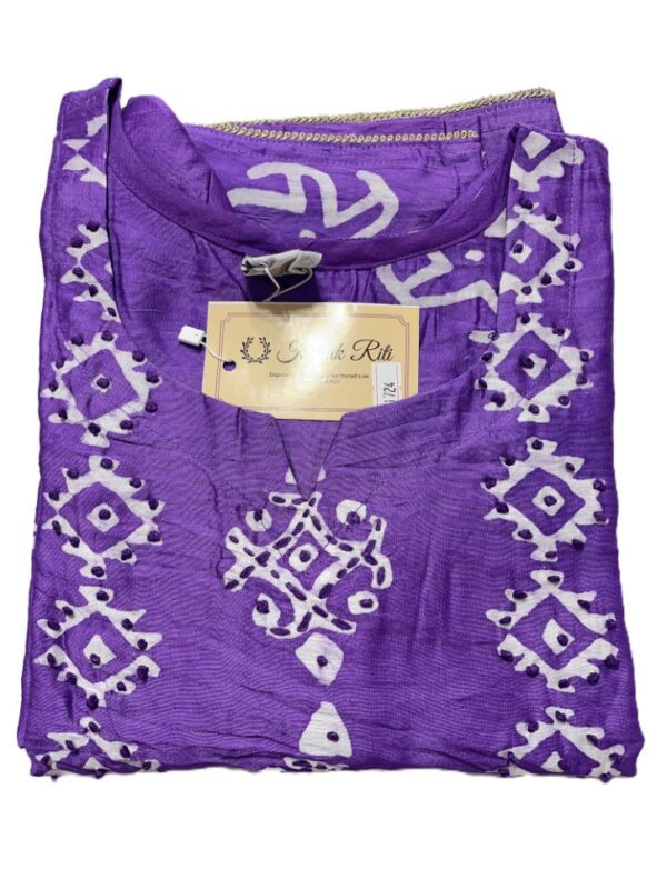 Violet Murshidabad Silk Kurti Set with Dupatta & Palazzo Pant