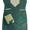 Dark Green Silk Kurti Set with Mirror & Cutdana Work, Pant & Dupatta