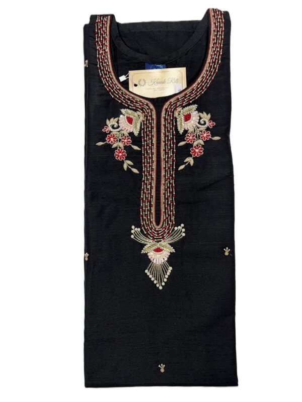 Black Elegant Raw Silk Kurti with Zardosi Hand Work