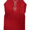 Red Raw Silk Kurti with Zardosi Hand Work