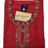 Red Raw Silk Kurti with Zardosi Hand Work