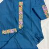 Navy Blue Silk Kurti Set with Hand-Stitched Embroidery & Printed Organza Dupatta – Palazzo Ethnic Wear