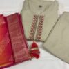 Elegant Tissue Fabric Kurti with Zardosi Work, Palazzo & Banarasi Dupatta Set
