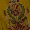 Mustard Yellow Silk Kurti Set with Hand-Painted Katha Work & Organza Dupatta