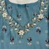 Dark Cyan Soft Maslin Kurti with Pant Set – Cutdana Hand Work on Yoke