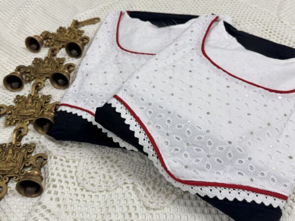 Black and White Cotton Jamdani One-Piece Dress/Gown