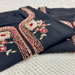 Black Elegant Raw Silk Kurti with Zardosi Hand Work