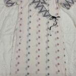 White Puffed Sleeve Cotton Kurti with Weaved Jamdani Angrakha Pattern