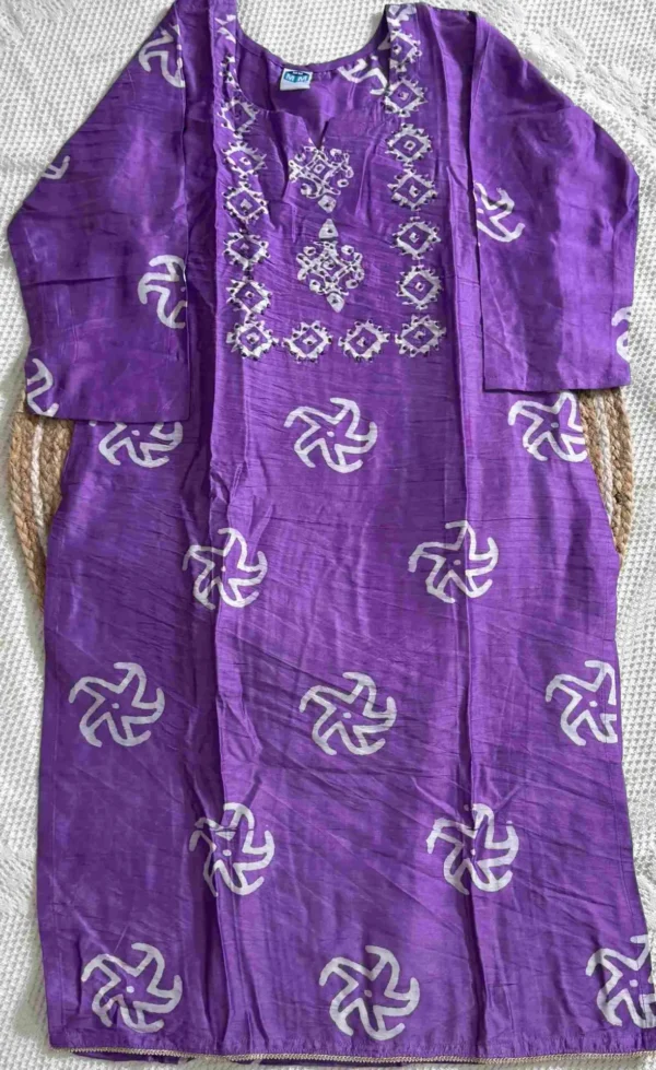 Violet Murshidabad Silk Kurti