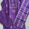 Violet Murshidabad Silk Kurti Set with Dupatta & Palazzo Pant