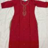 Red Raw Silk Kurti with Zardosi Hand Work