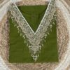 Olive Green Raw Silk Kurti with Zardosi Hand Work | Elegant Festive Wear by KanakRiti