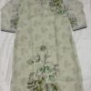 Light Pesta Green Linen Kurti with Kantha Stitch Work