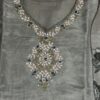 Beautiful Grey Tissue Fabric Kurti with Digital Print & Zardosi Work, Pant & Dupatta Set
