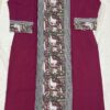 Maroon Raw Silk Kurti with Patch Work Detailing