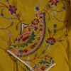 Mustard Yellow Silk Kurti Set with Hand-Painted Katha Work & Organza Dupatta