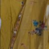 Mustard Yellow Silk Kurti Set with Hand-Painted Katha Work & Organza Dupatta