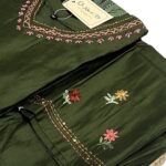 Mul berry silk dark green color