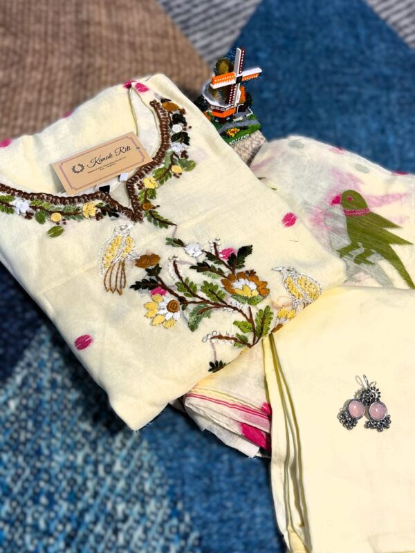 White Jamdani kurti set