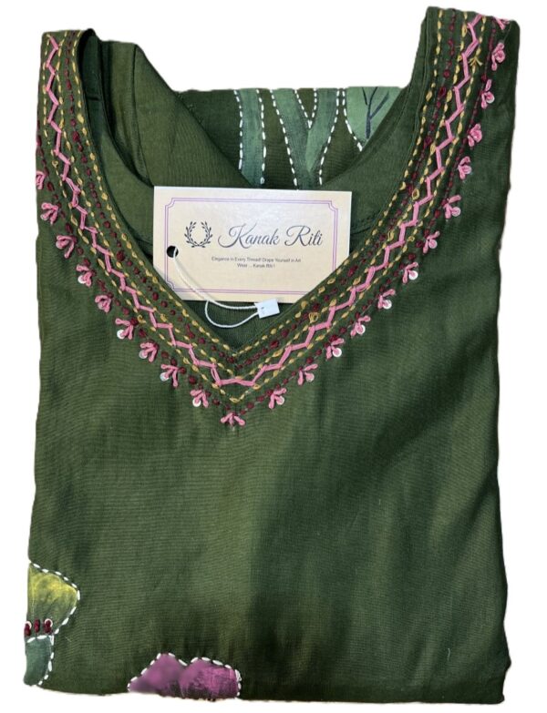 Mul berry silk dark green color