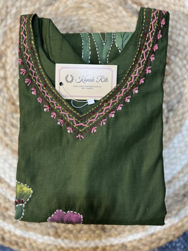 Mul berry silk dark green colour