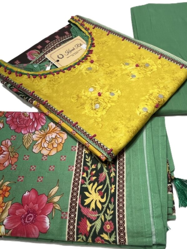 Yellow Cotton kurti set for women online