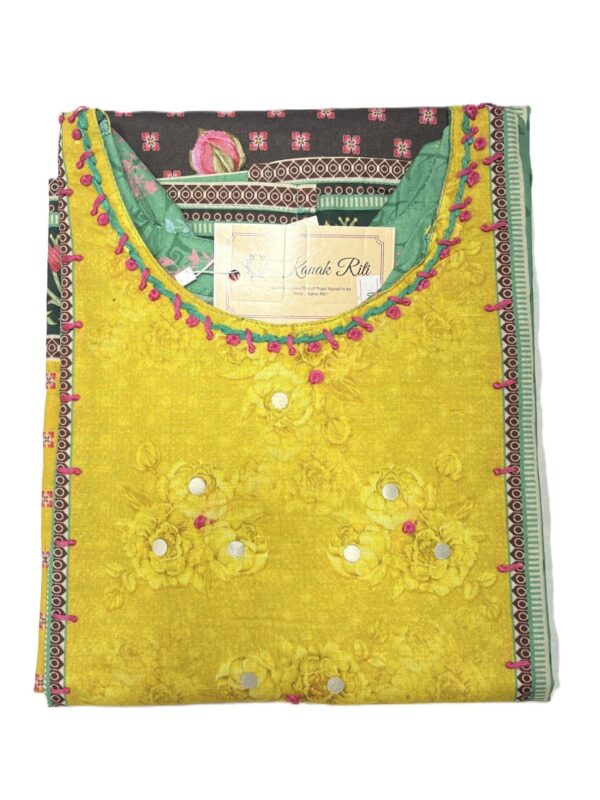 Yellow Cotton kurti set for women online