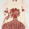 Cream Kurta Set with Rust Red Folk Art Motif