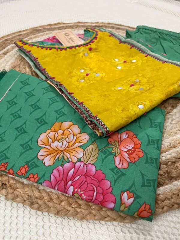 Yellow Cotton kurti set