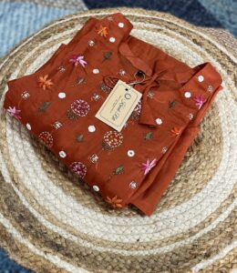 Mul Chanderi Rushed Dress