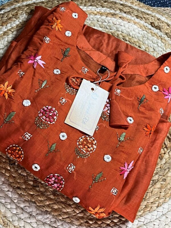 Mul Chanderi Rushed Dress