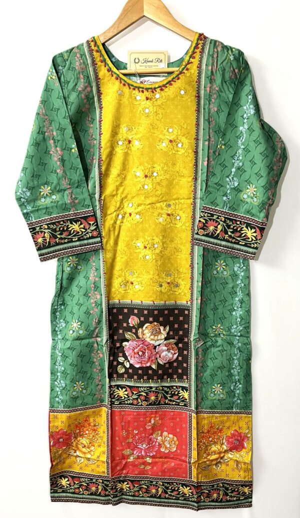 Yellow Cotton kurti set