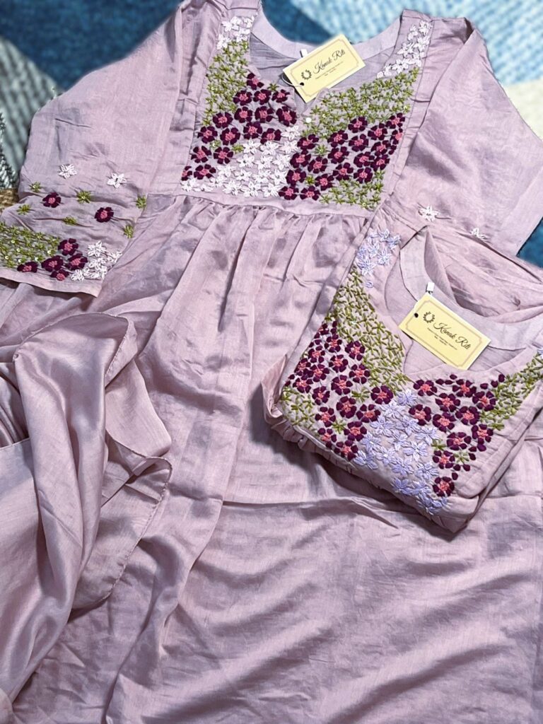 Mul Chanderi Kurti Set