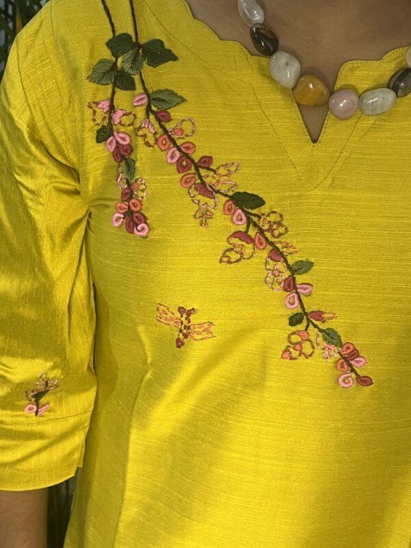 Raw Silk A-Line Midi Length Dress