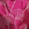 Rani Pink Raw Silk A-Line Dress with White Kantha Work