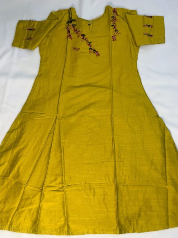 Raw Silk A-Line Midi Length Dress