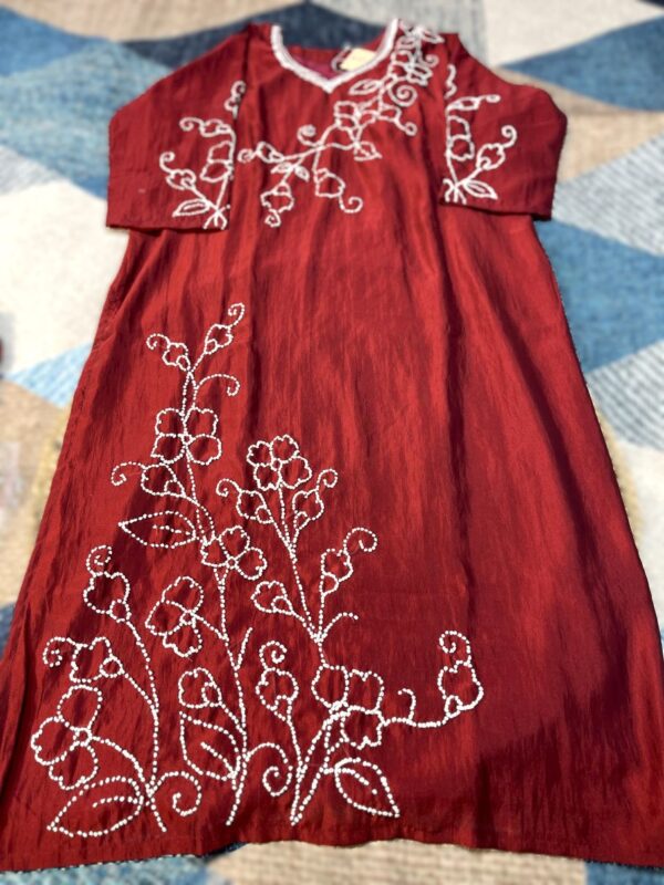 Roman Silk Hand Embroidery Kurti Set